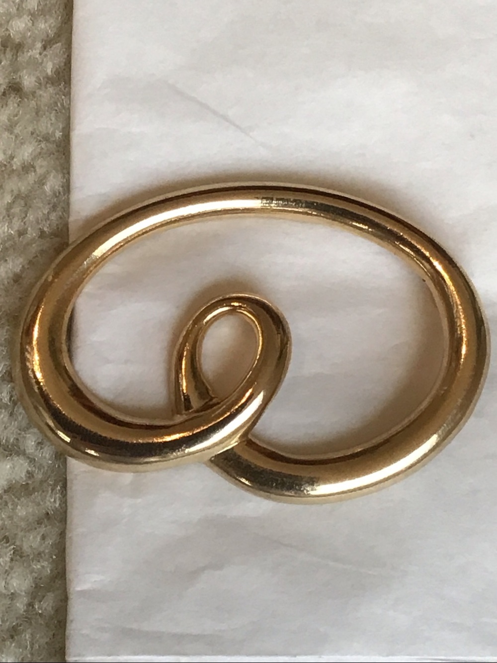 Vintage Gold-toned Brooch, Oval Swirl, 1980s